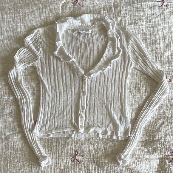 Cream Ribbed Cardigan - Picture 1 of 1